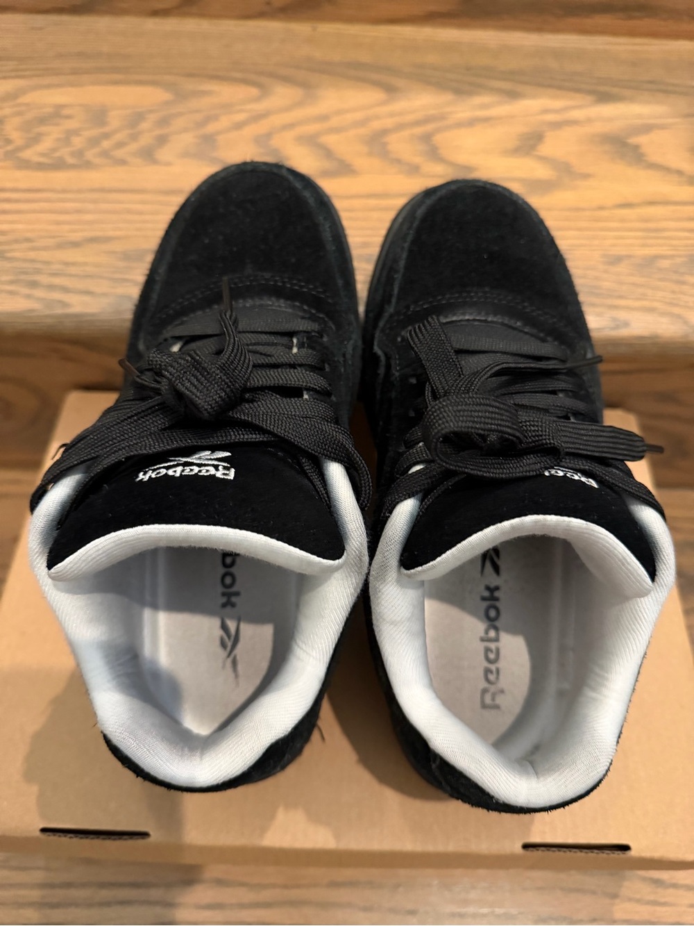 Reebok Black and White Steel Toe Sneakers